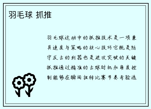 羽毛球 抓推